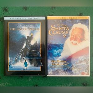 Lot of 2 Family Christmas Holiday DVDs The Polar Express Santa Clause 2 G